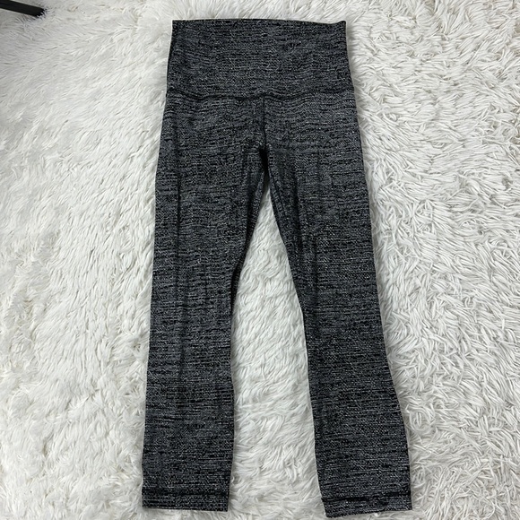 lululemon athletica Pants - Lululemon Align Crop *21" Twillines Ice Grey Black